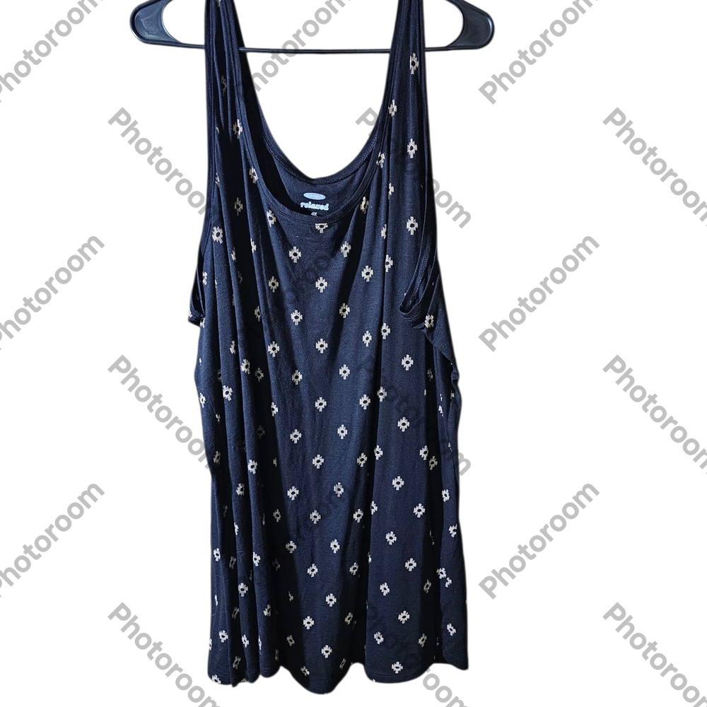 Old Navy Navy Black Aztec Patterned Tank Top